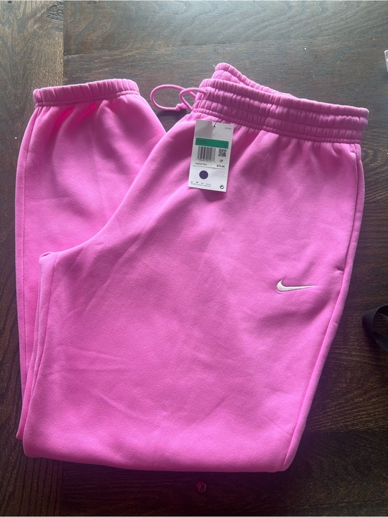 Nike Pants - Nike Pink Fleece Jogger Pants with White Swoosh